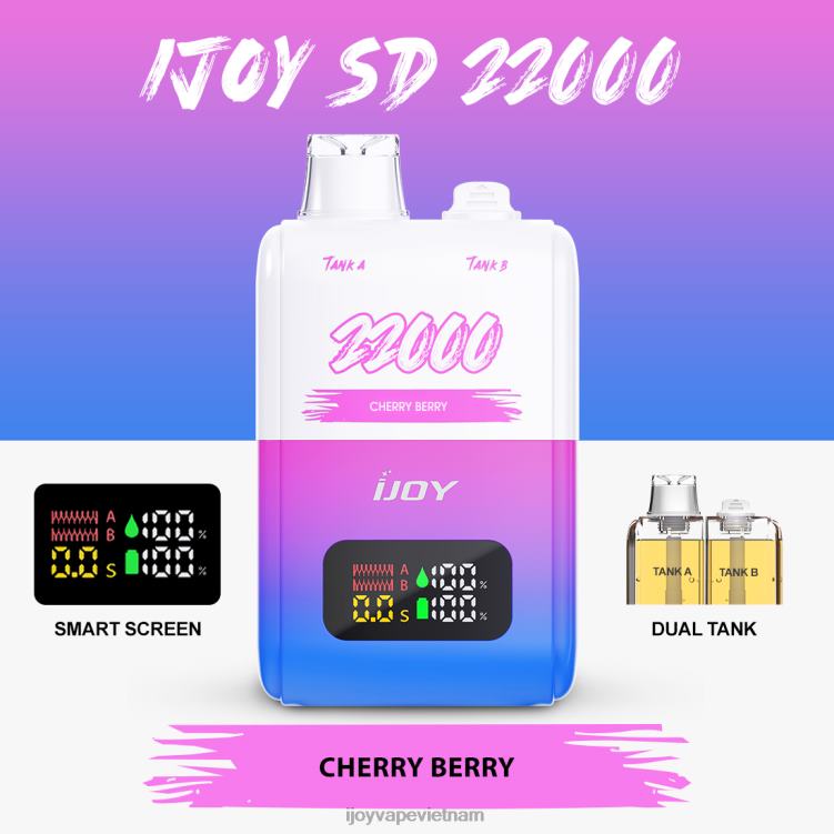 iJOY E Cigarette - iJOY SD 22000 dùng một lần 6Z0P6150 quả anh đào mọng nước