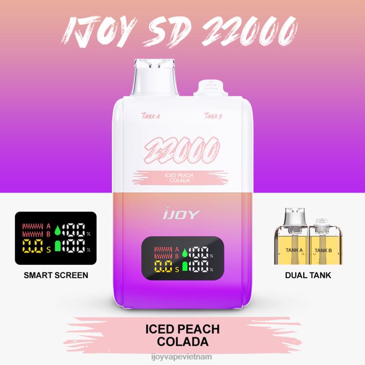 iJOY Vape Disposable - iJOY SD 22000 dùng một lần 6Z0P6155 colada đào đá