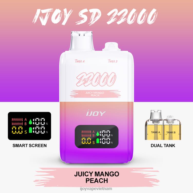 iJOY Vape Review - iJOY SD 22000 dùng một lần 6Z0P6156 đào xoài mọng nước